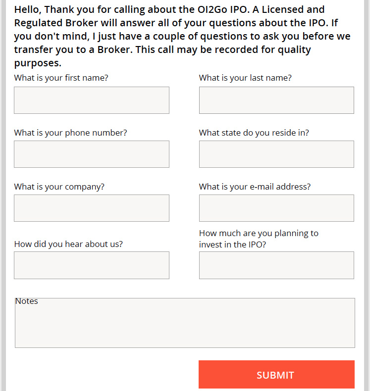 Call Center Intake Form